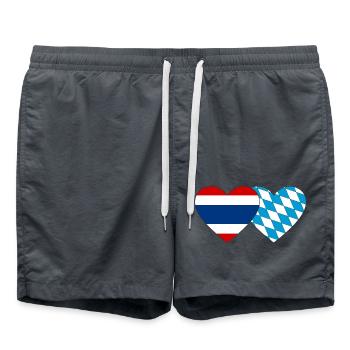Thaïlande Bavaroise Drapeau Coeur - Short de bain - charbon - Devant - AI Model Male 185 light (185cm)