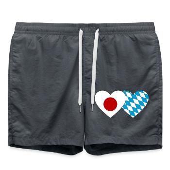 Japon Bavaroise Drapeau Coeur - Short de bain - charbon - Devant - AI Model Male 185 light (185cm)