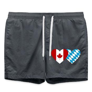 Drapeau du Canada Bavaria Cœur - Short de bain - charbon - Devant - AI Model Male 185 light (185cm)