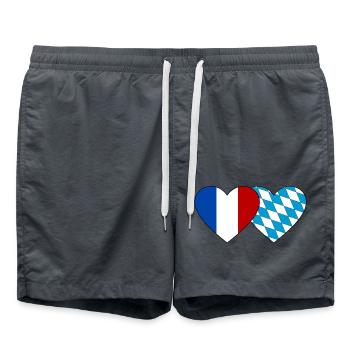 France Bavaroise Drapeau Coeur - Short de bain - charbon - Devant - AI Model Male 185 light (185cm)