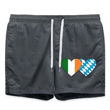 Drapeau de l’Irlande Bavière Coeur - Short de bain - charbon - Devant - AI Model Male 185 light (185cm)