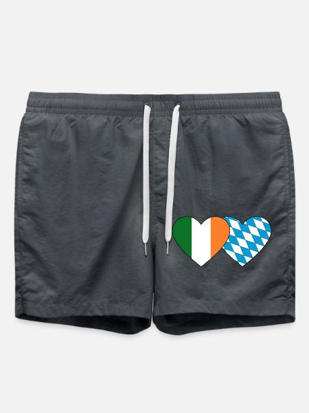 Ireland Bavaria Flag Heart - Swim Trunks - anthracite