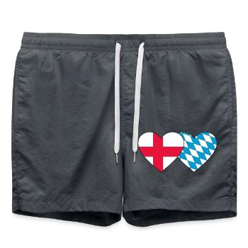 Drapeau de l’Angleterre et du Bayern - Short de bain - charbon - Devant - AI Model Male 185 light (185cm)