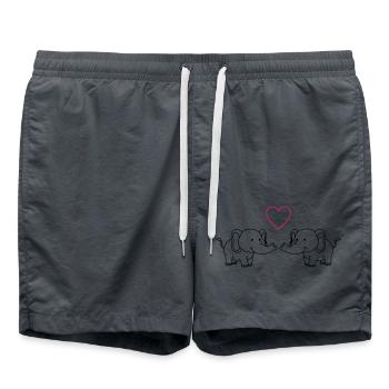 elefanten verliebt - Badeshorts - Anthrazit - Vorne - AI Model Male 185 light (185cm)