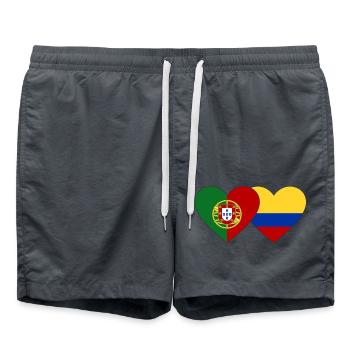 Portugal Colombie Drapeau Coeur - Short de bain - charbon - Devant - AI Model Male 185 light (185cm)