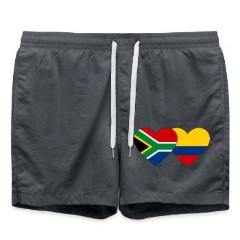 Afrique du Sud Colombie Drapeau Coeur - Short de bain - charbon - Devant - AI Model Male 185 light (185cm)