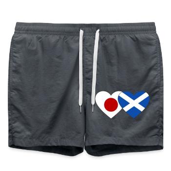 Japon Ecosse Drapeau Coeur - Short de bain - charbon - Devant - AI Model Male 185 light (185cm)