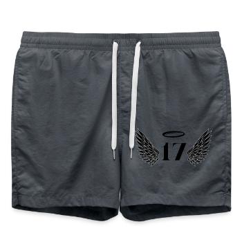Numéro 17 ange - 17e anniversaire ailes - Short de bain - charbon - Devant - AI Model Male 185 light (185cm)