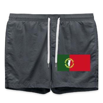Portugal in Portuguese Flag Colors - Swim Trunks - anthracite - Front - AI Model Male 185 light (185cm)