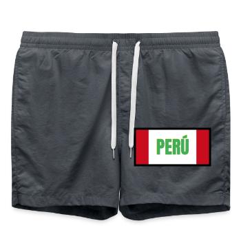 Couleurs du drapeau péruvien - Short de bain - charbon - Devant - AI Model Male 185 light (185cm)