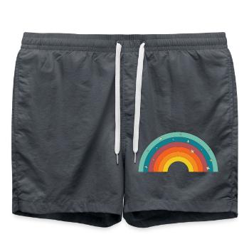 Arc-en-Ciel Rétro - Short de bain - charbon - Devant - AI Model Male 185 light (185cm)