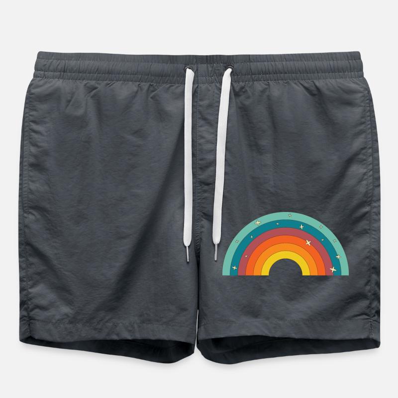 Arc-en-Ciel Rétro - Short de bain - charbon