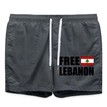 Free palestine - Badeshorts - Anthrazit - Vorne - AI Model Male 185 light (185cm)