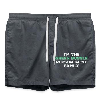 I'm the green bubble person in my family - Swim Trunks - anthracite - Front - AI Model Male 185 light (185cm)