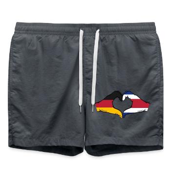 Allemagne Costa Rica Drapeau Mains Coeur Forme - Short de bain - charbon - Devant - AI Model Male 185 light (185cm)