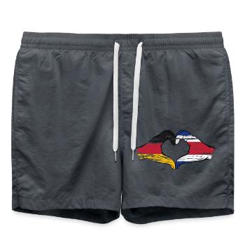 Allemagne Costa Rica drapeau mains forme de coeur utilisé - Short de bain - charbon - Devant - AI Model Male 185 light (185cm)