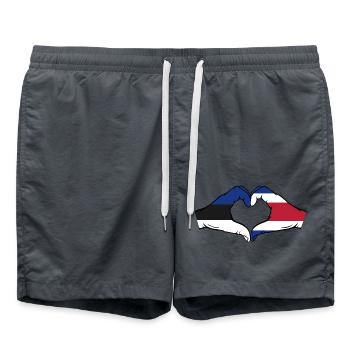 Estland Costa Rica Flagge Hände Herzform - Badeshorts - Anthrazit - Vorne - AI Model Male 185 light (185cm)