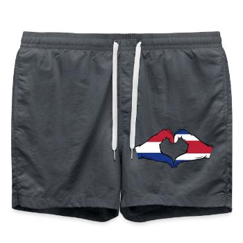 Holland Costa Rica Flagge Hände Herzform - Badeshorts - Anthrazit - Vorne - AI Model Male 185 light (185cm)