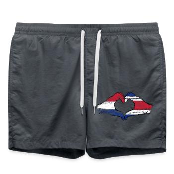 Holland Costa Rica Flagge Hände Herzform used - Badeshorts - Anthrazit - Vorne - AI Model Male 185 light (185cm)