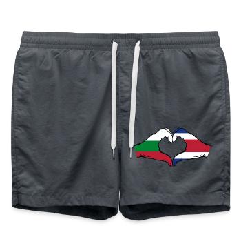 Bulgarien Costa Rica Flagge Hände Herzform - Badeshorts - Anthrazit - Vorne - AI Model Male 185 light (185cm)