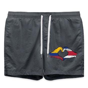 Kolumbien Costa Rica Flagge Hände Herzform used - Badeshorts - Anthrazit - Vorne - AI Model Male 185 light (185cm)
