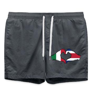 Italien Costa Rica Flagge Hände Herzform - Badeshorts - Anthrazit - Vorne - AI Model Male 185 light (185cm)