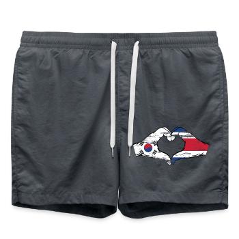 Südkorea Costa Rica Flagge Hände Herzform used - Badeshorts - Anthrazit - Vorne - AI Model Male 185 light (185cm)