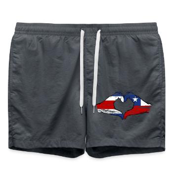 Costa Rica Chili drapeau mains forme de coeur utilisé - Short de bain - charbon - Devant - AI Model Male 185 light (185cm)