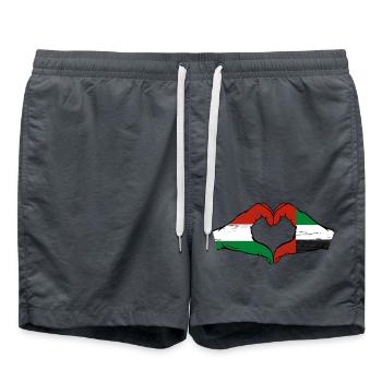 Ungarn Vereinigte Arabische Emirate Flagge Herz - Badeshorts - Anthrazit - Vorne - AI Model Male 185 light (185cm)