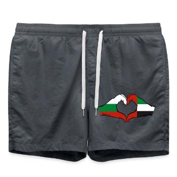 Bulgaria United Arab Emirates Flag Heart - Swim Trunks - anthracite - Front - AI Model Male 185 light (185cm)