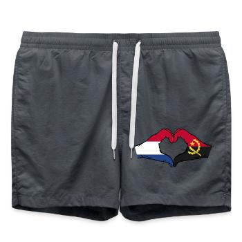 Hollande Angola Drapeau Mains Coeur Forme - Short de bain - charbon - Devant - AI Model Male 185 light (185cm)