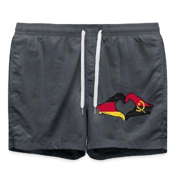Allemagne Angola drapeau mains coeur forme utilisé - Short de bain - charbon - Devant - AI Model Male 185 light (185cm)