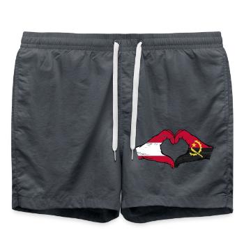 Autriche Angola drapeau mains forme de coeur utilisé - Short de bain - charbon - Devant - AI Model Male 185 light (185cm)