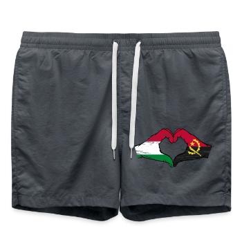 Hongrie Angola drapeau mains forme de coeur utilisé - Short de bain - charbon - Devant - AI Model Male 185 light (185cm)