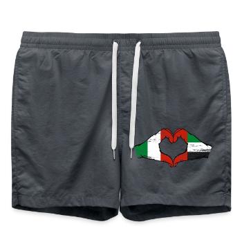 Italy United Arab Emirates Flag Heart - Swim Trunks - anthracite - Front - AI Model Male 185 light (185cm)