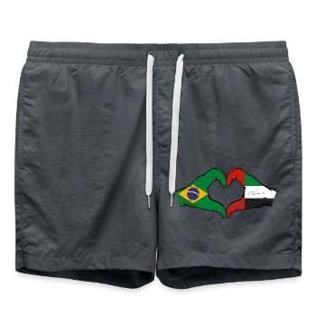 Brazil United Arab Emirates Heart - Swim Trunks - anthracite - Front - AI Model Male 185 light (185cm)