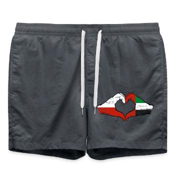 Polen Vereinigte Arabische Emirate Flagge Herz - Badeshorts - Anthrazit - Vorne - AI Model Male 185 light (185cm)