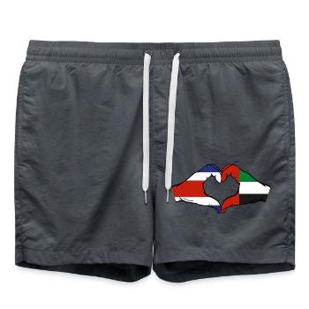 Costa Rica Vereinigte Arabische Emirate Herz - Badeshorts - Anthrazit - Vorne - AI Model Male 185 light (185cm)