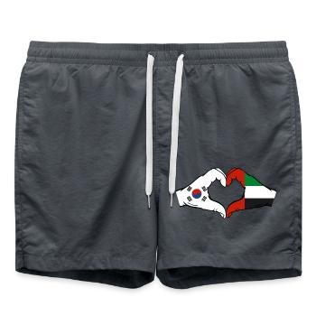 Südkorea Vereinigte Arabische Emirate Herz - Badeshorts - Anthrazit - Vorne - AI Model Male 185 light (185cm)
