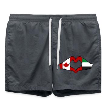 Canada, Émirats arabes unis, Cœur - Short de bain - charbon - Devant - AI Model Male 185 light (185cm)