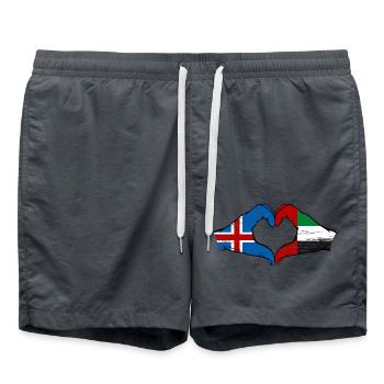 Island Vereinigte Arabische Emirate Flagge Herz - Badeshorts - Anthrazit - Vorne - AI Model Male 185 light (185cm)