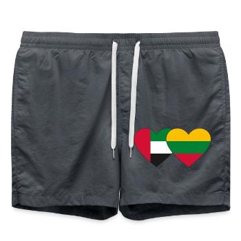 Vereinigte Arabische Emirate Litauen Flagge Herz - Badeshorts - Anthrazit - Vorne - AI Model Male 185 light (185cm)