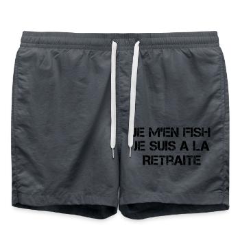 Es ist mir egal, ich bin im Ruhestand - Badeshorts - Anthrazit - Vorne - AI Model Male 185 light (185cm)