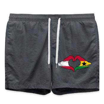 Austria Ghana flag hands heart shape used - Swim Trunks - anthracite - Front - AI Model Male 185 light (185cm)