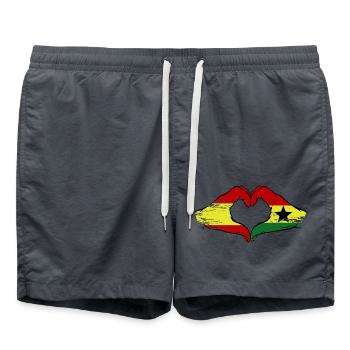 Spain Ghana Flag Hands Heart Shape Used - Swim Trunks - anthracite - Front - AI Model Male 185 light (185cm)