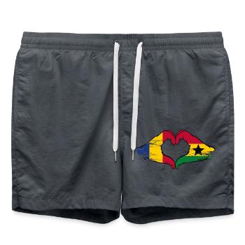 Romania Ghana flag hands heart shape used - Swim Trunks - anthracite - Front - AI Model Male 185 light (185cm)