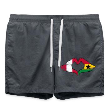 Peru Ghana flag hands heart shape used - Swim Trunks - anthracite - Front - AI Model Male 185 light (185cm)