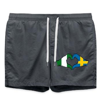 Nigeria Suède Drapeau Mains Coeur Forme - Short de bain - charbon - Devant - AI Model Male 185 light (185cm)