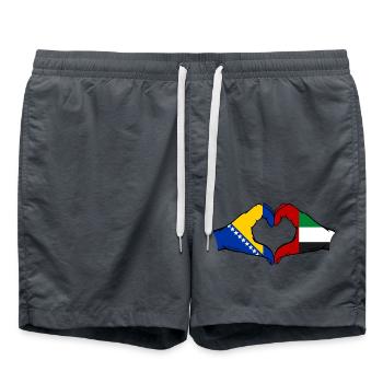 Bosnie Émirats arabes unis Drapeau Mains - Short de bain - charbon - Devant - AI Model Male 185 light (185cm)