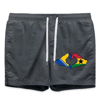 Bosnia Ghana flag hands heart shape used - Swim Trunks - anthracite - Front - AI Model Male 185 light (185cm)